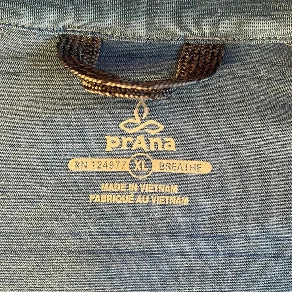 PrAna Pullover 1/4 Zip Stretch Pullover Men’s XL Blue Watchtower Long Sweatshirt - Picture 3 of 15